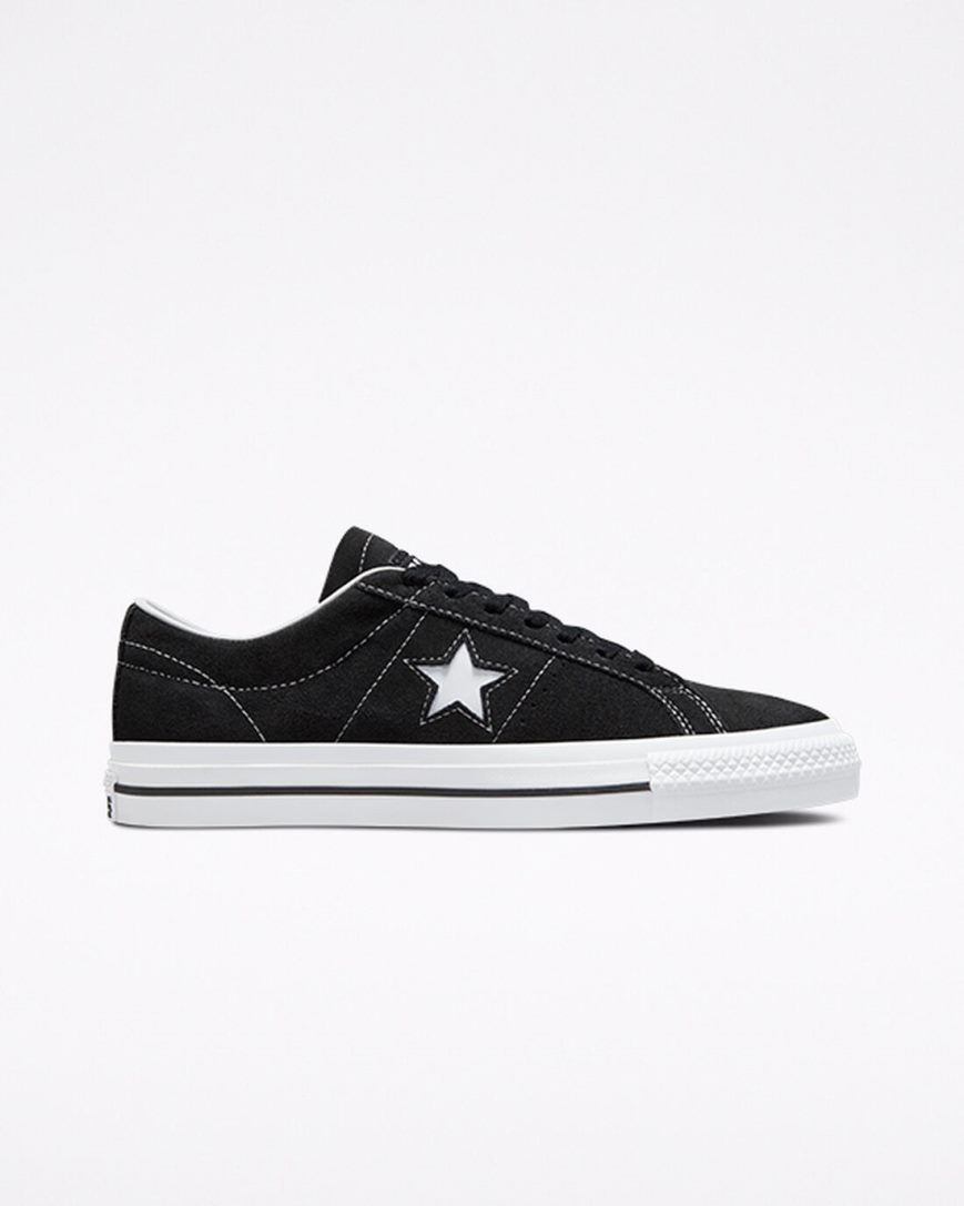 Women\'s Converse CONS One Star Pro Suede Skate Shoes Black / White | AU E5908L